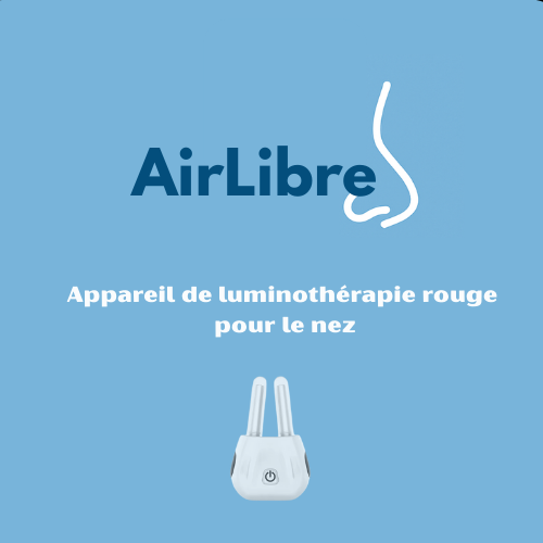 AirLibre, AirLibre, luminothérapie rouge, confort respiratoire, congestion nasale, nez bouché, allergies, sinusite, rhinite, bien-être respiratoire