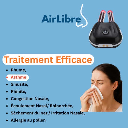 AirLibre, AirLibre, luminothérapie rouge, confort respiratoire, congestion nasale, nez bouché, allergies, sinusite, rhinite, bien-être respiratoire